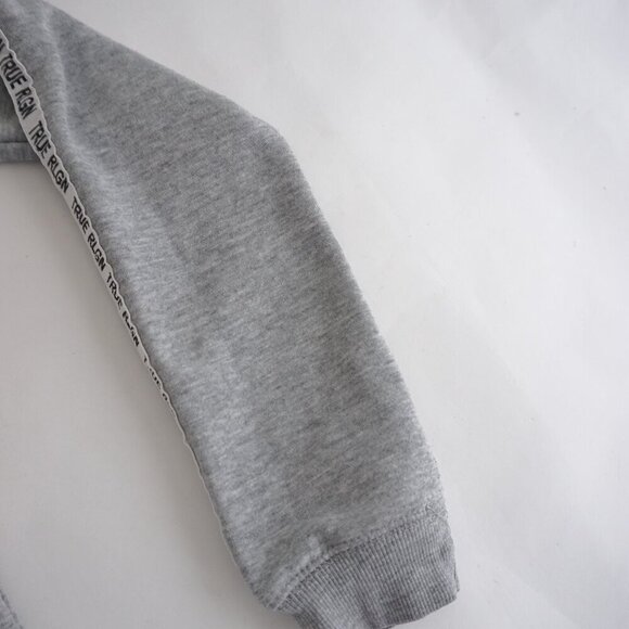 Vintage Y2K True Religion Grey Zip Up Cotton Blend Hoodie Sweatshirt L - Picture 5 of 11